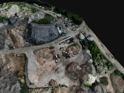 construction site machinery storage area PBR photogrammetry Low-poly 3D model