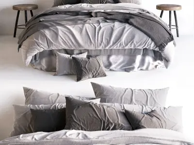 Bed Scandinavian 2 3D model