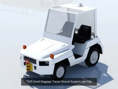 US Airport 4 Small Tractor GSE vehicles Pack Low Poly blank