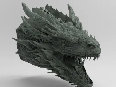 HD Dragon Head 3D model