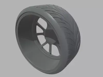Wheel 04 Low-poly 3D model