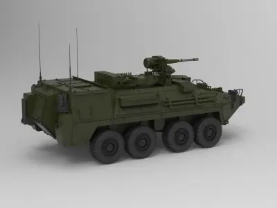 Stryker Armored Vehicle APC 3D model