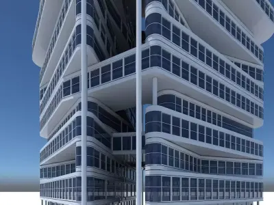 Office Building Tower 1 3D model