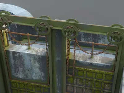 Canal Water Gate 3D model