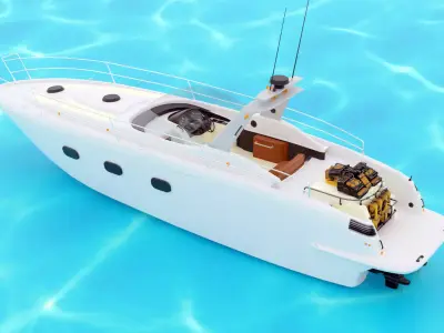 3D Stylized Boat Low-poly 3D model