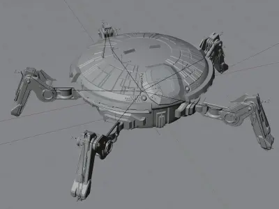SpiderBot LowPoly-MidPoly Low-poly 3D model