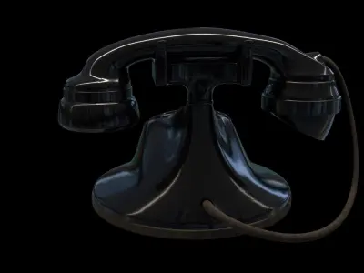 Retro Telephone0001 Low-poly 3D model