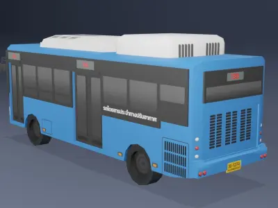 NGV Air-Condition Thai bus Low poly Low-poly 3D model