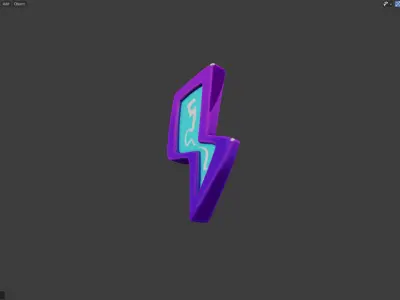 3D Sword and thunder Model Low-poly 3D model