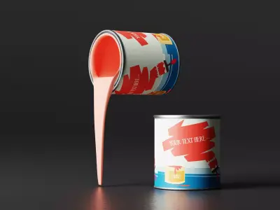 Paint Cans Low-poly 3D model purchase