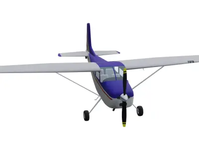 Cessna 180 Skywagon Low-poly 3D model