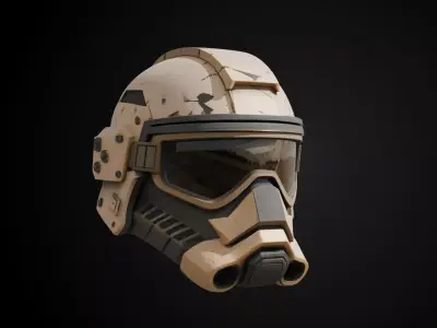 Stylized Desert Rebel Warrior Helmet - Scorch Raider 3D print model