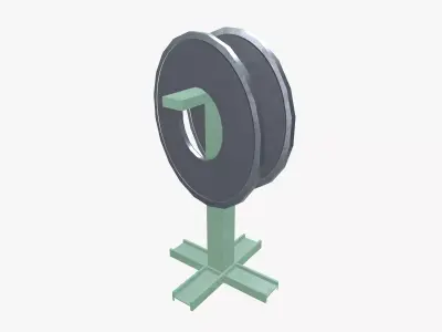 Steel Plate Hanging Stand Low-poly 3D model