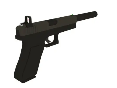 Low Poly Glock 17 Low-poly 3D model
