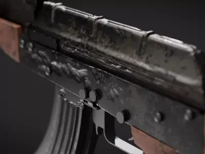 AK-47 Low-poly 3D model 2