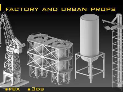50 Factory and Urban Props- Vol 03 Low-poly 3D model