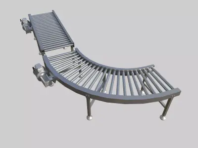 Motorized Roller Conveyor Low-poly 3D model