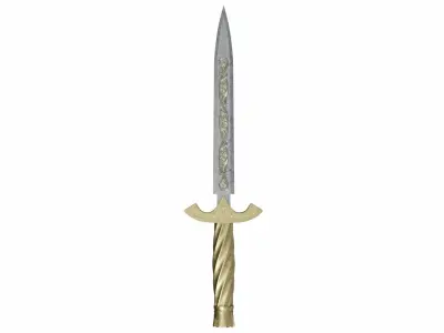 The old golden dagger Low-poly 3D model