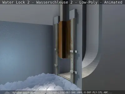 Water Lock 2 - Low-Poly - Animated Low-poly 3D model