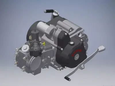 Motorcycle Engine Assembly 3d model 3D model
