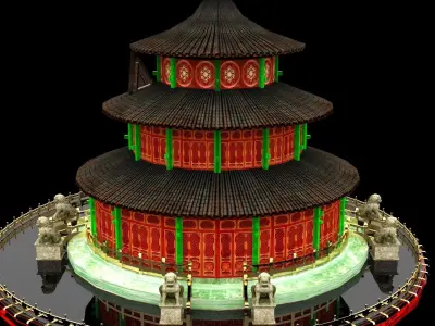 Chinese  ancient tower  3D model