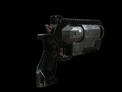 Gun Low-Poly doom grenade launcher Free low-poly 3D model