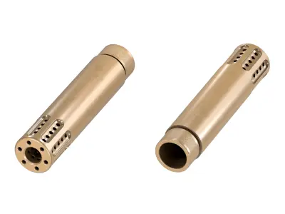GunTec Muzzle Brake with Slip-Over Barrel Shroud FDE Low-poly 3D model