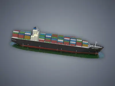 Cargo Ship Clean Low-poly 3D model