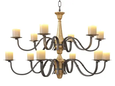 Paul Ferrante Rustic Style Chandelier The Clinton 3D model