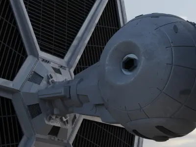 Realistic tie Fighter 3D model