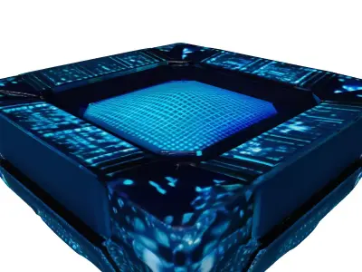 Futuristic Quantum AI Processor Chip 3D model
