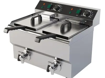 Electric Fryer and Grill Set 3D model