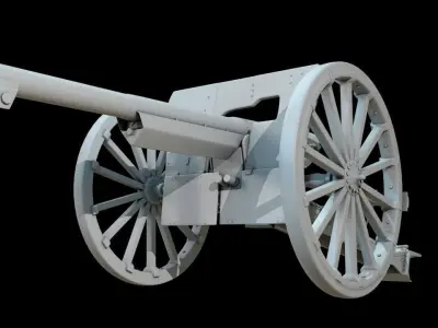French Cannon based Canon de 75 mle 1897  3D model