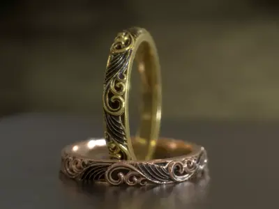 Carved design band 3D print model