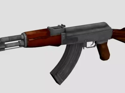 Ak47 Rifle Automatic Low-poly 3D model