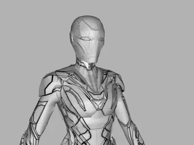 Iron Woman 3D High Poly model 3D model