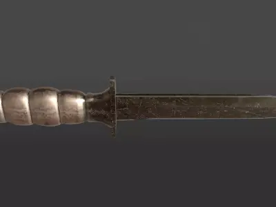 steel knife Low-poly 3D model
