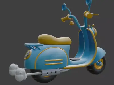 Scooter 3D Model 3D model purchase