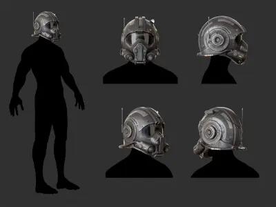 Sci-Fi Helmet 3D model get