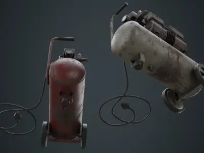 Air Compressor 3B Low-poly 3D model