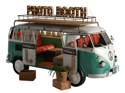 Realistic model of Food Truck Photo booth 3D model