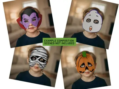 Halloween Masks For Children 3D model