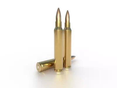 300 Remington Ultra Magnum Ammo Low-poly 3D model