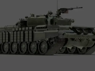 T-72AB Soviet MBT - Cold War Tank 3D Model Low-poly 3D model