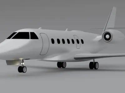Bussines Jet 3d model by Nikdox Free low-poly 3D model