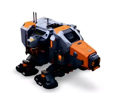 SciFi Mining Drone Vehicle Model Low-poly 3D model