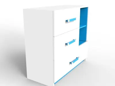 Modern Drawer Low-poly 3D model