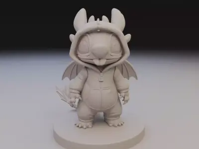 Stitch Night Fury Cosplay Crossover Collectible 3D print model