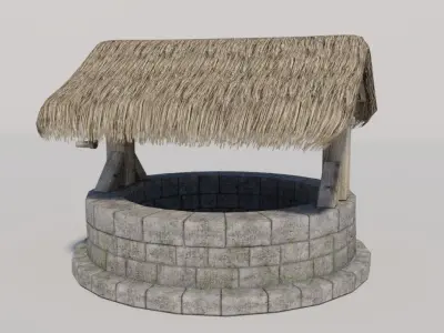 Medieval Well Low-poly 3D model get