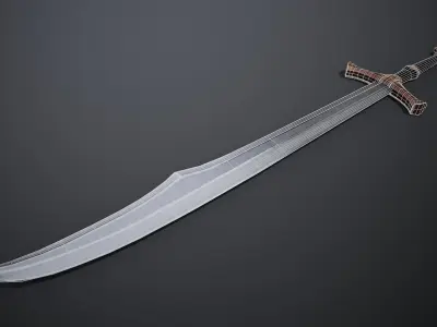 Falchion Low-poly 3D model
